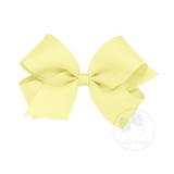 Wee Ones Medium Grosgrain Basic Bow (Plain Wrap) - Light Yellow-WEE ONES-Little Giant Kidz