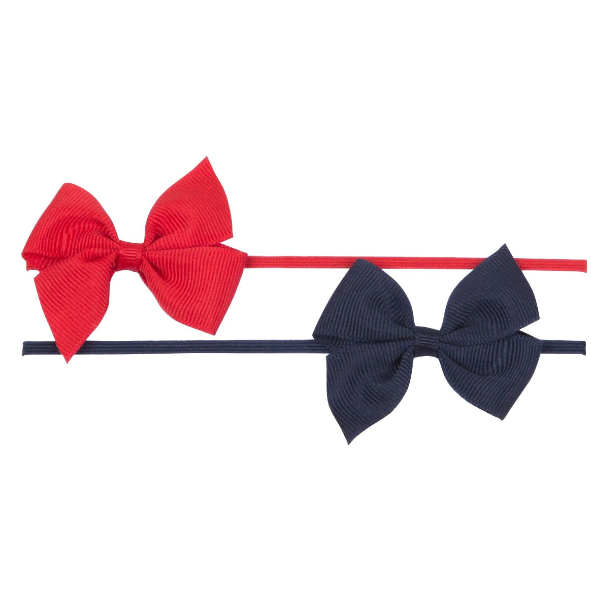 Wee Ones Tiny Grosgrain Bowties on Matching Baby Bands (2-Pack)-WEE ONES-Little Giant Kidz