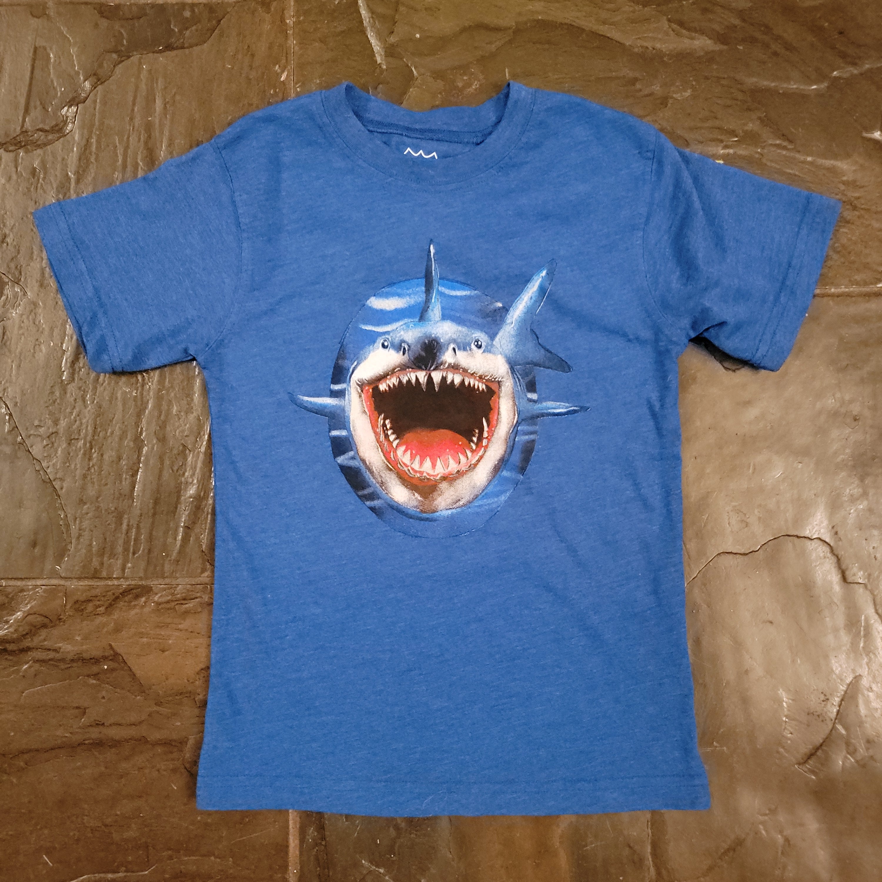 Wes & Willy Shark Bite Short Sleeve Tee - Blue Moon Blend-WES & WILLY-Little Giant Kidz