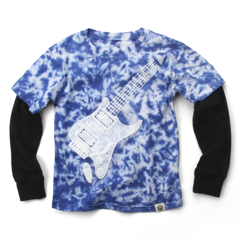 Wes & Willy Tie Dye Guitar 2 in 1 Long Sleeve Tee-WES & WILLY-Little Giant Kidz