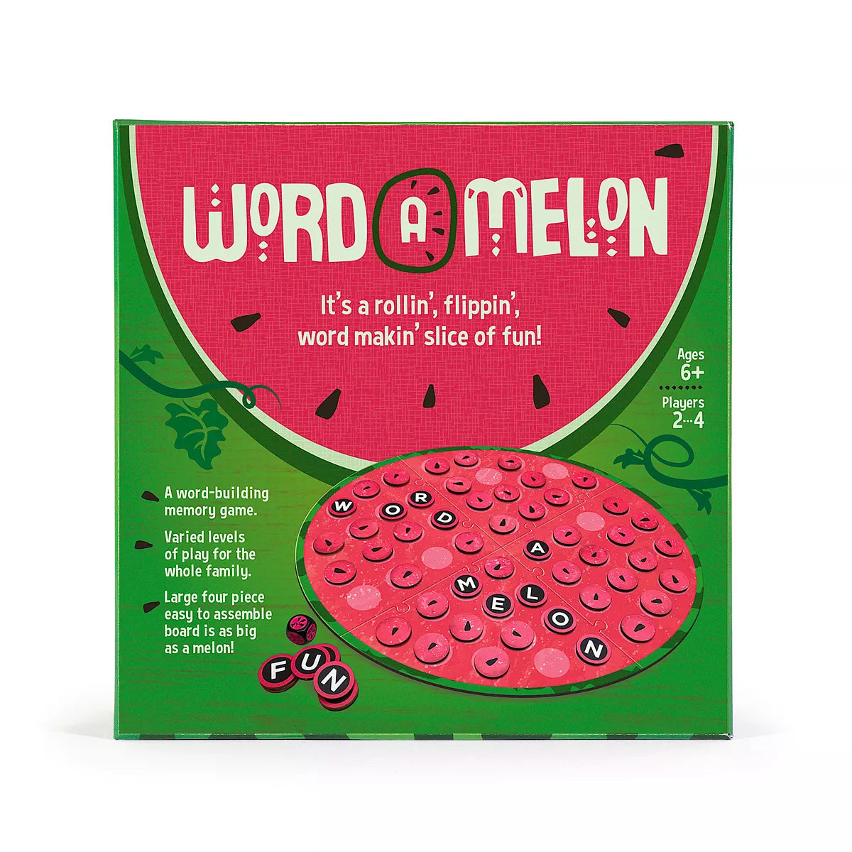 Word-A-Melon Game - It's a Rollin', Flippin' Word Makin' Slice of Fun!-Bananagrams-Little Giant Kidz