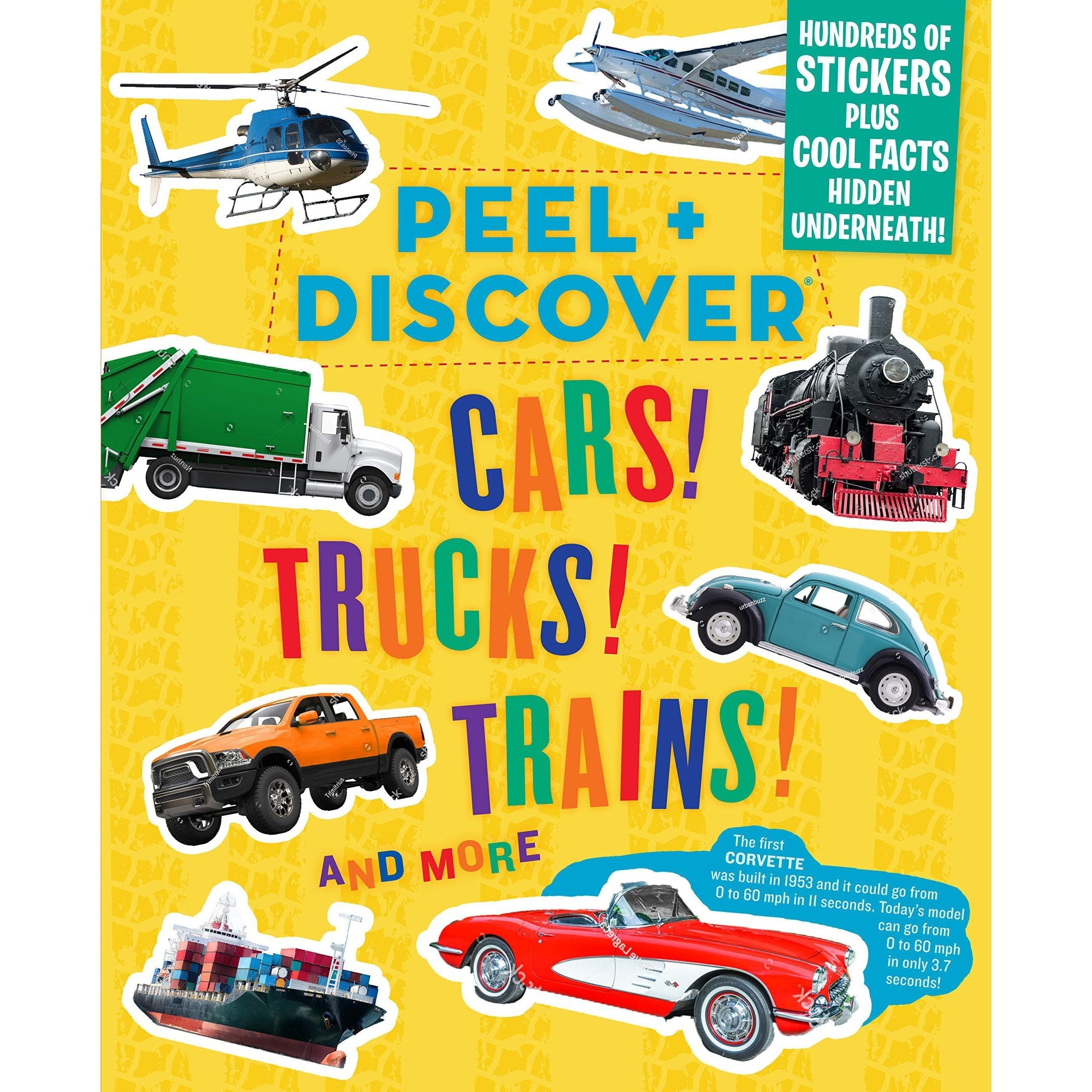Workman Publishing: Peel + Discover: Cars! Trucks! Trains! and More-HACHETTE BOOK GROUP USA-Little Giant Kidz